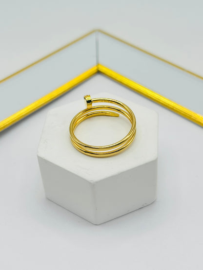 18K Gold Nail Ring
