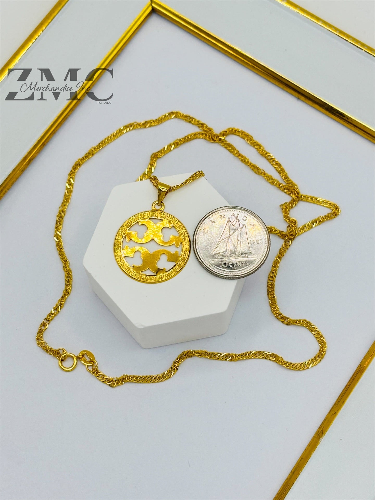 18K Gold T B Necklace