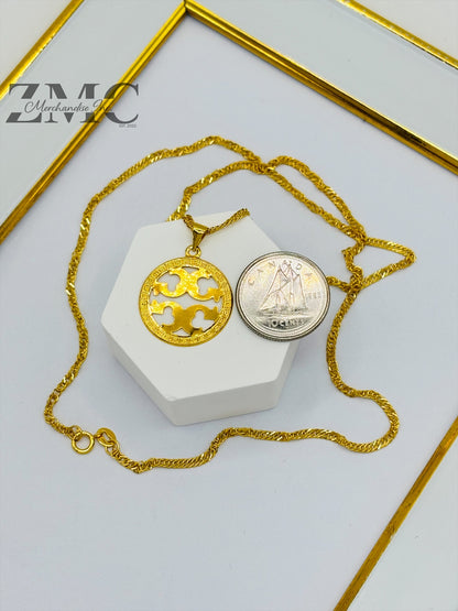 18K Gold T B Necklace