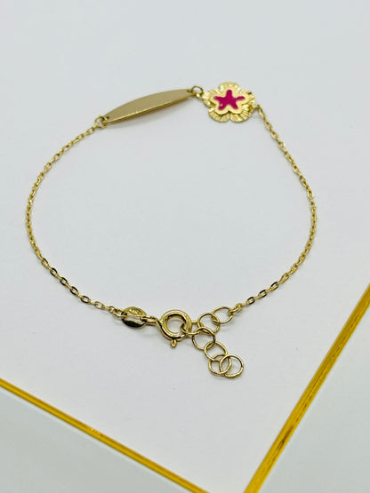 18K Gold Flower kids Bracelet