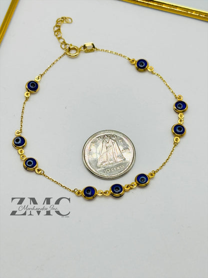 18K Gold Evil Eye Bracelet