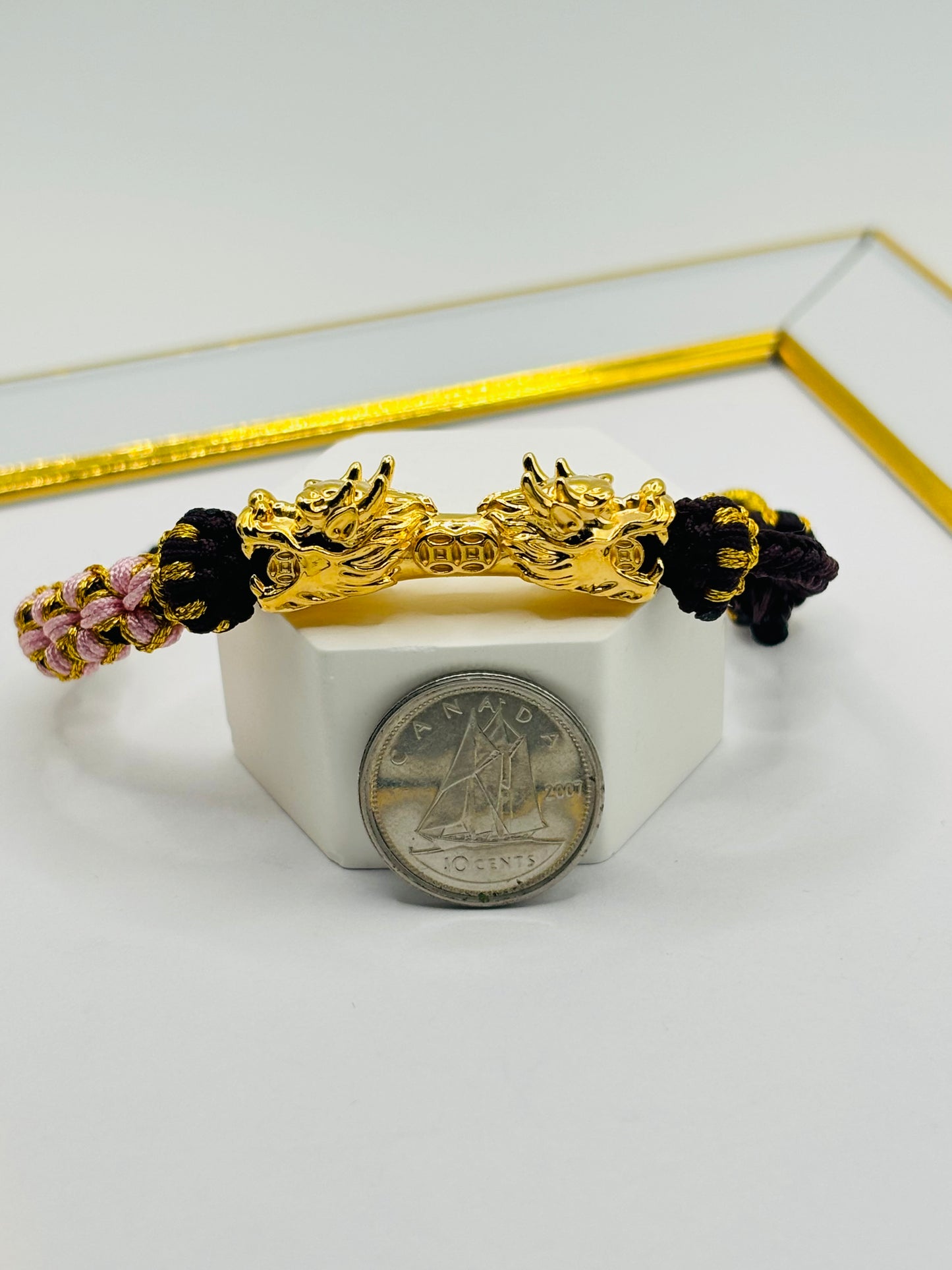 18K Gold  Lucky Dragon Bracelet  ( Hollow Empty Inside) Sakura XXL