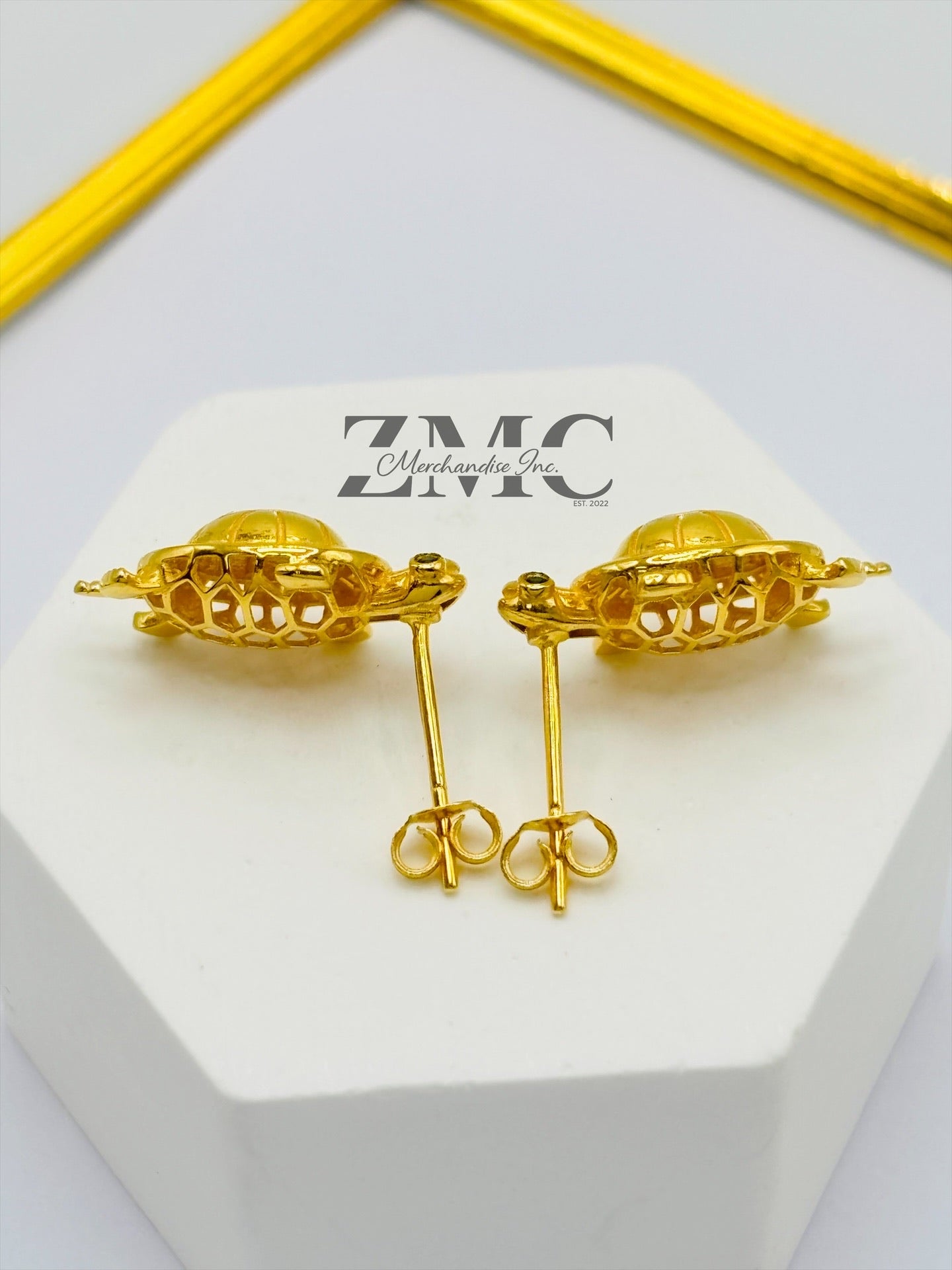 18K Gold Lucky turtle Earrings