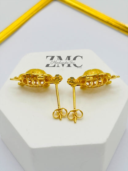 18K Gold Lucky turtle Earrings