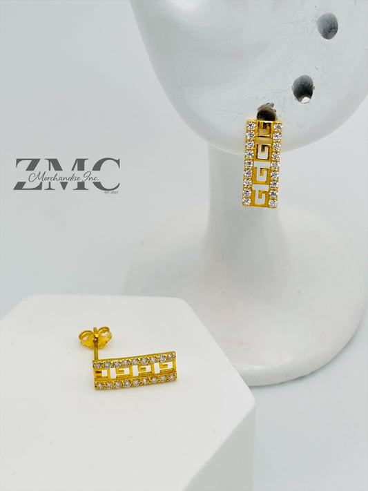 18K Gold F Moissanite Diamond Earrings