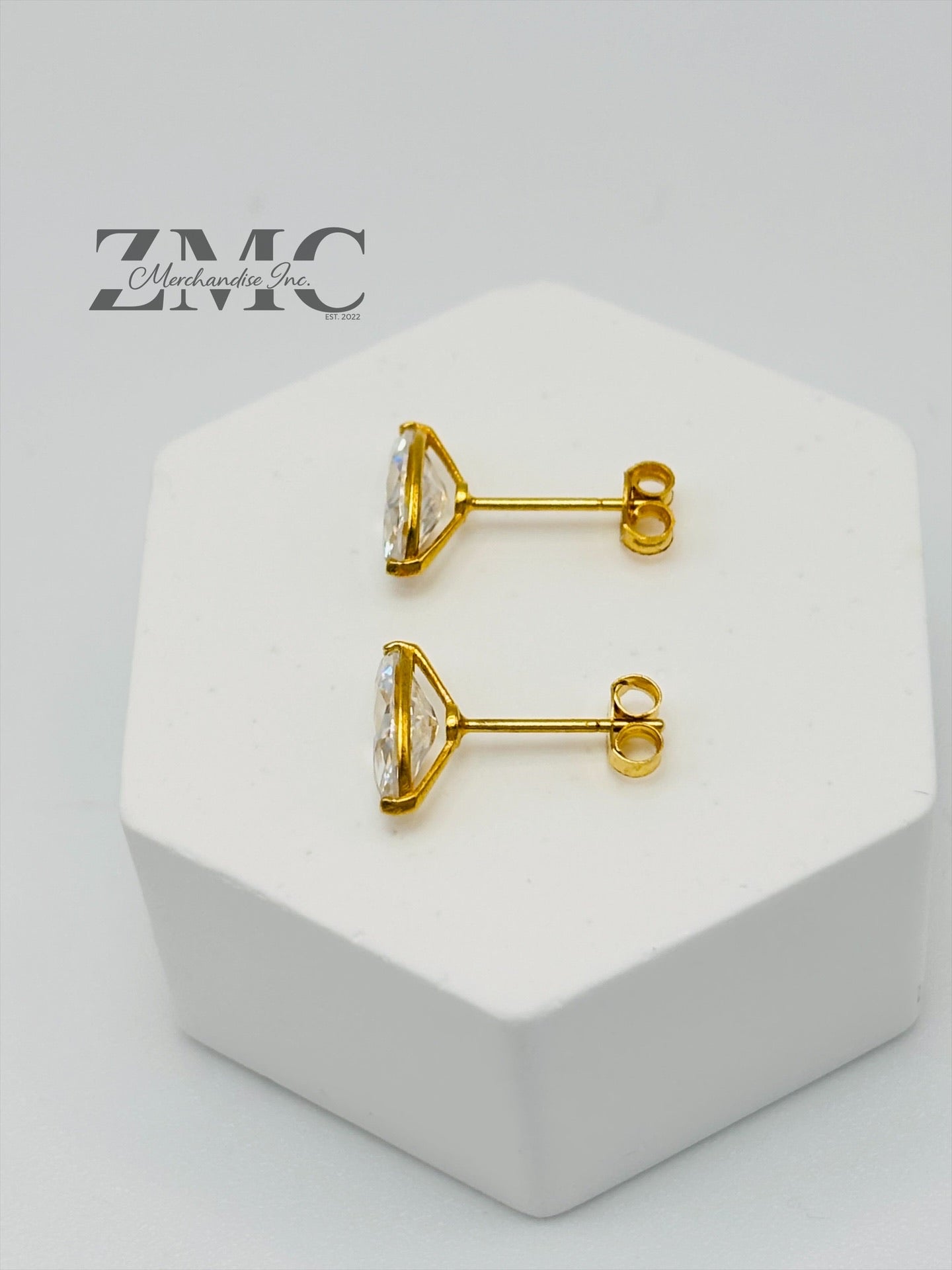 18K Gold Marquise Moissanite Diamond Earrings