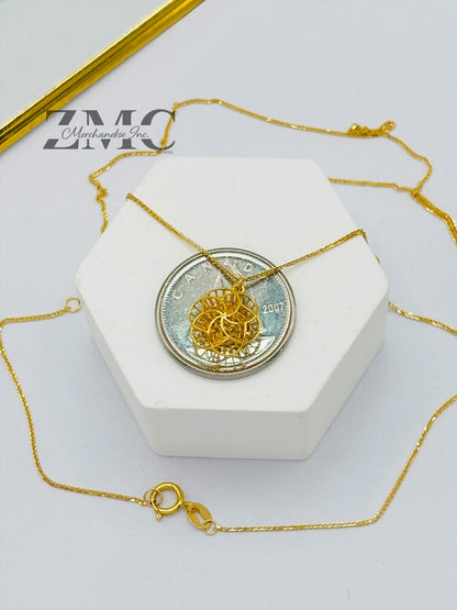 18K Gold Attached Flower Necklace