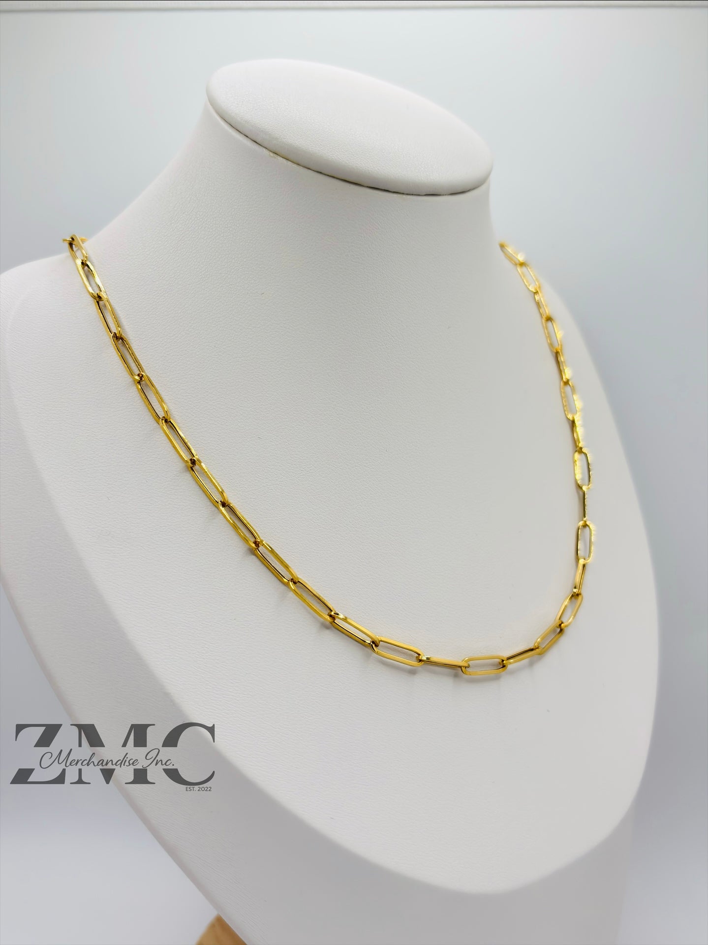 18K Gold Paperclip Chain 10 mm Link