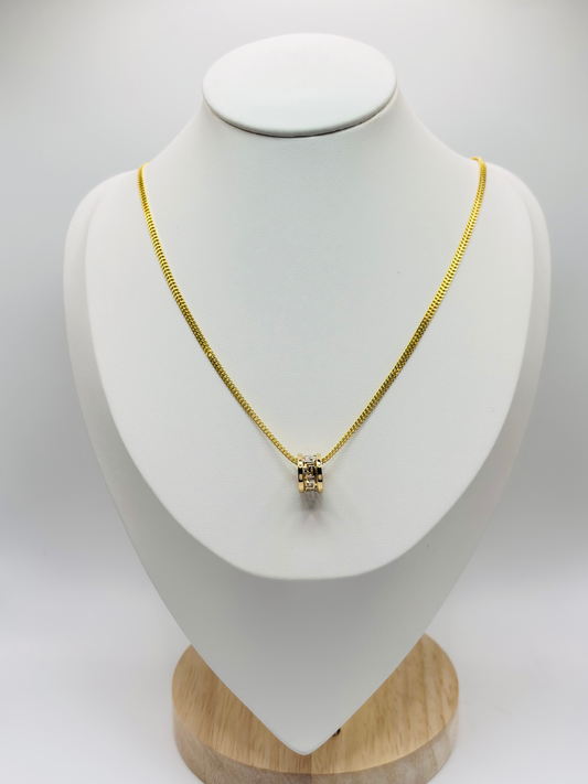 18K Gold Heartbizz Barrel Necklace