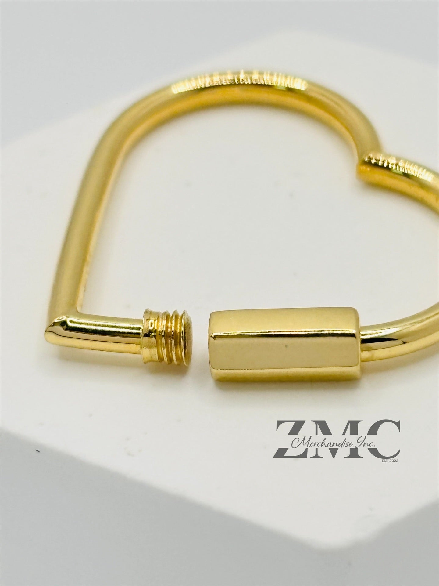 18K Gold Big Heart Carabiner Pendant