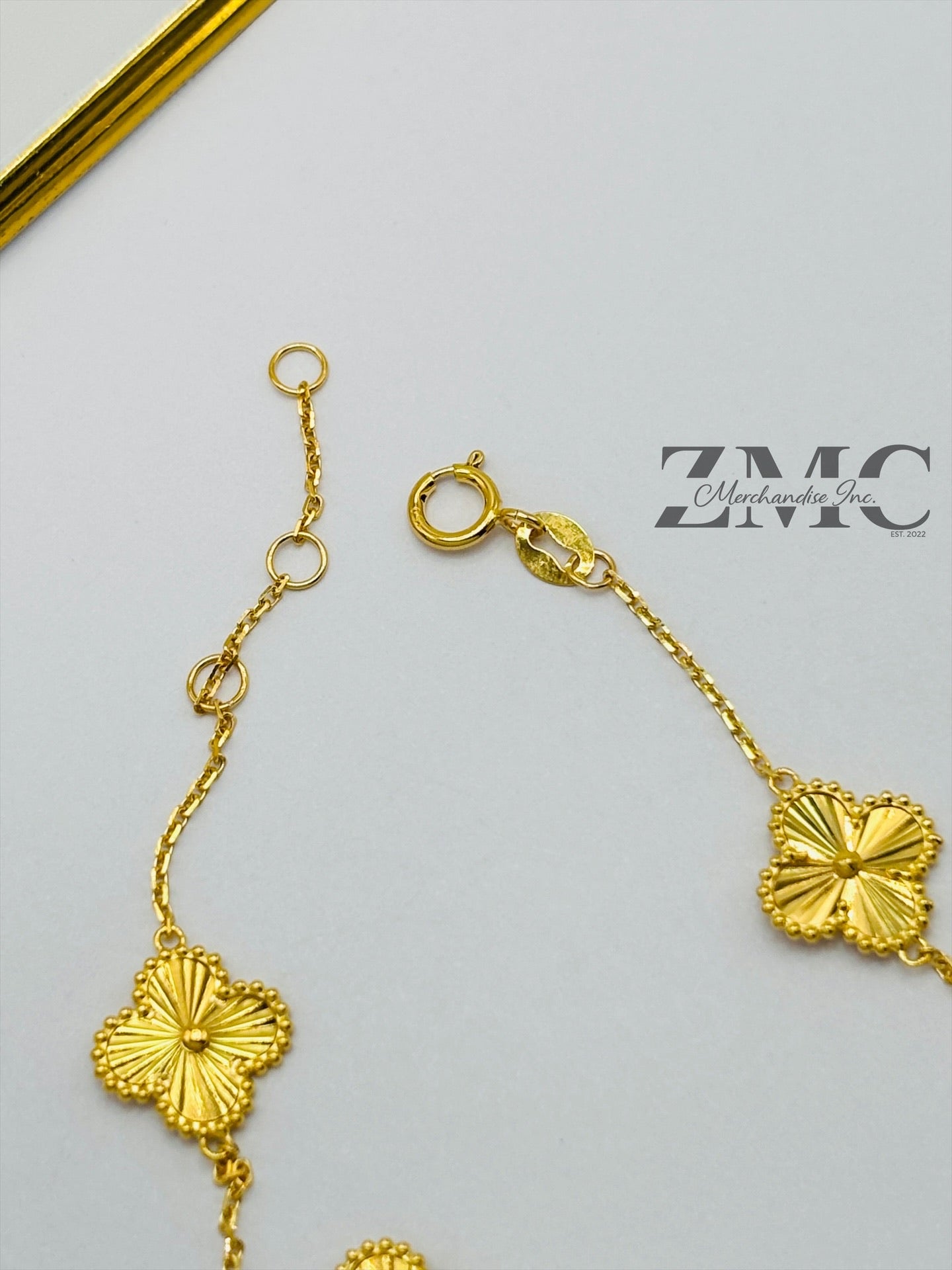 18K Gold Clover Bracelet 10mm