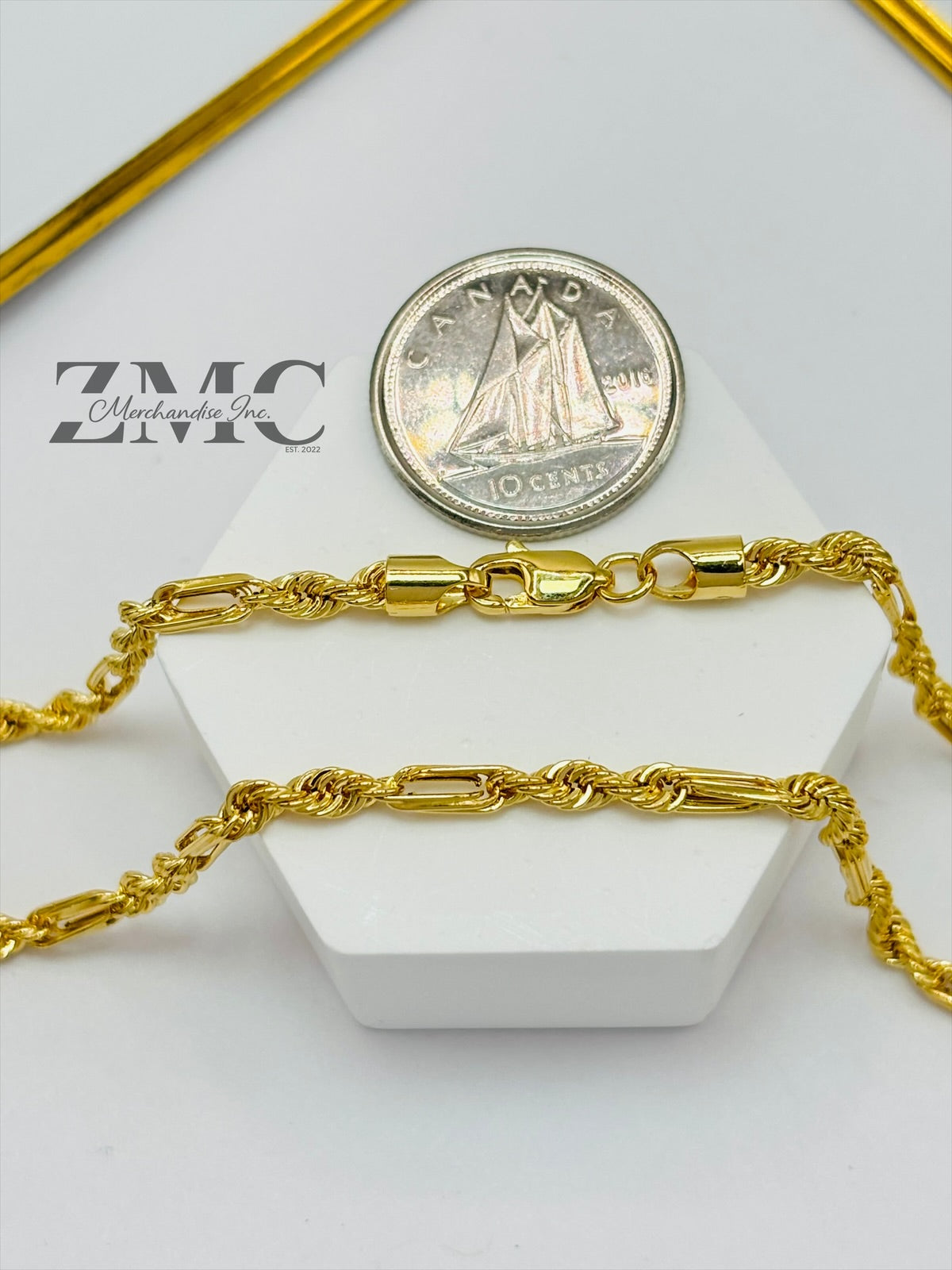 18K Gold Rope/Bar Chain