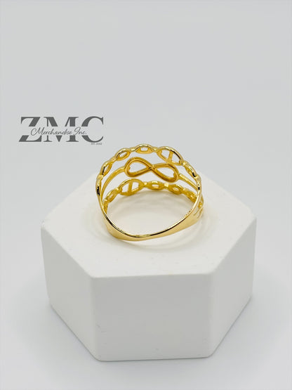 18K Gold G Layered  Ring