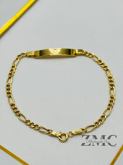 18K Gold Name Figaro Bracelet