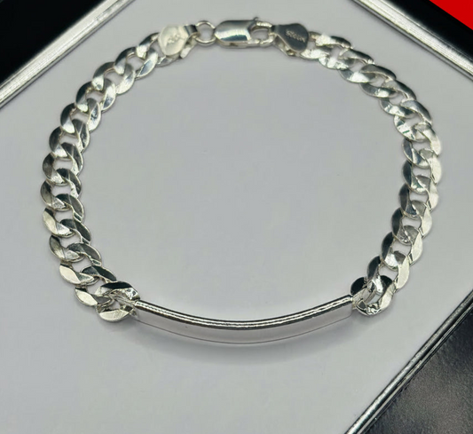 S925 Silver Name Curb Bracelet