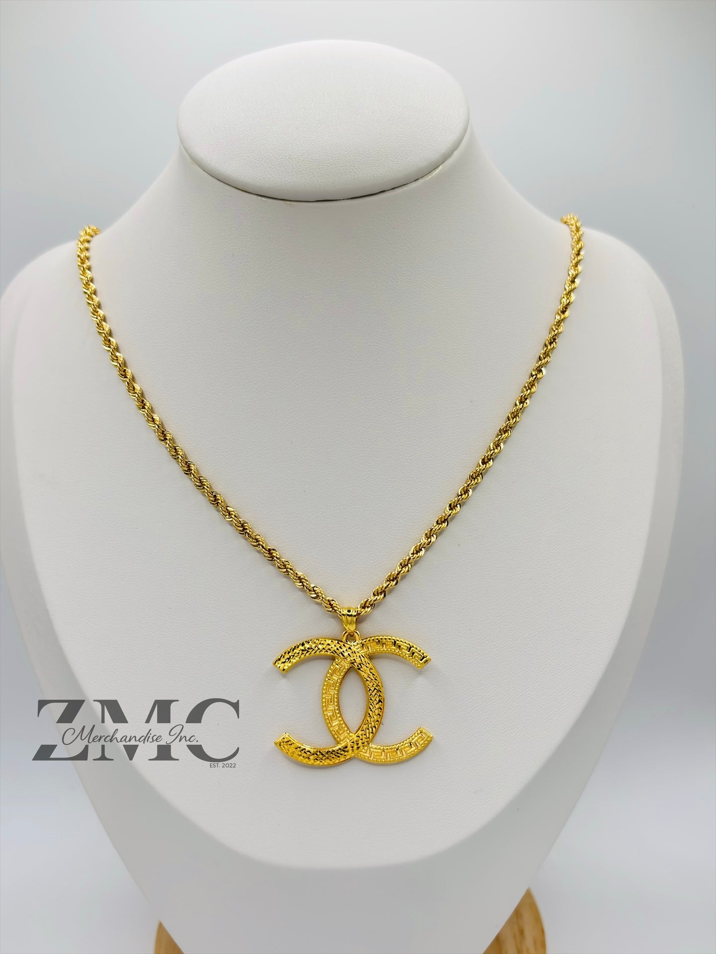 18K Gold C Rope Necklace