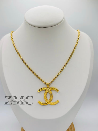 18K Gold C Rope Necklace