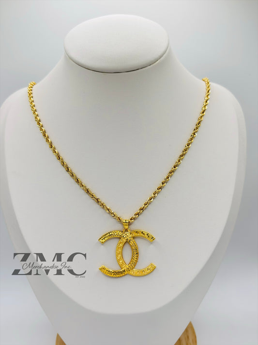 18K Gold C Rope Necklace