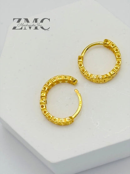 18K Gold Kids Huggies Money Catcher Earrings