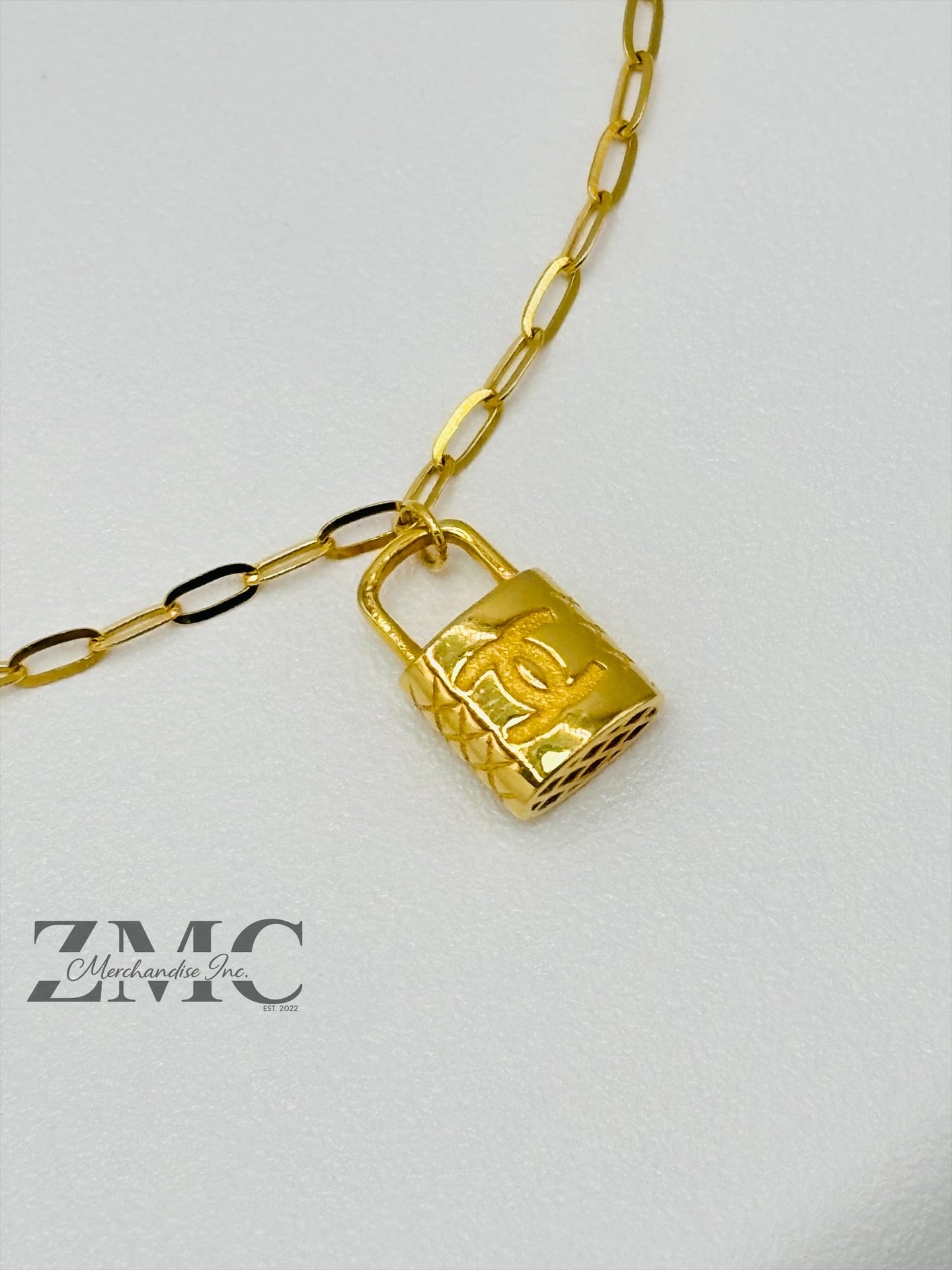 18K Gold Bracelet with Padlock Charm