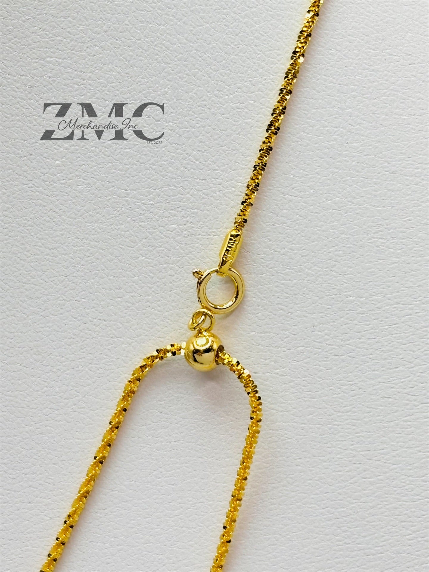 18K Gold Diamond Cut Slider Chain