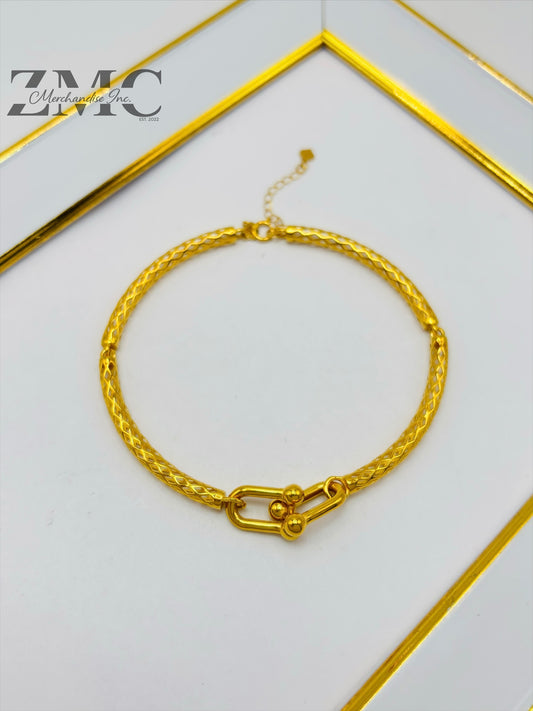 18K Gold Hardware Bangle Bracelet