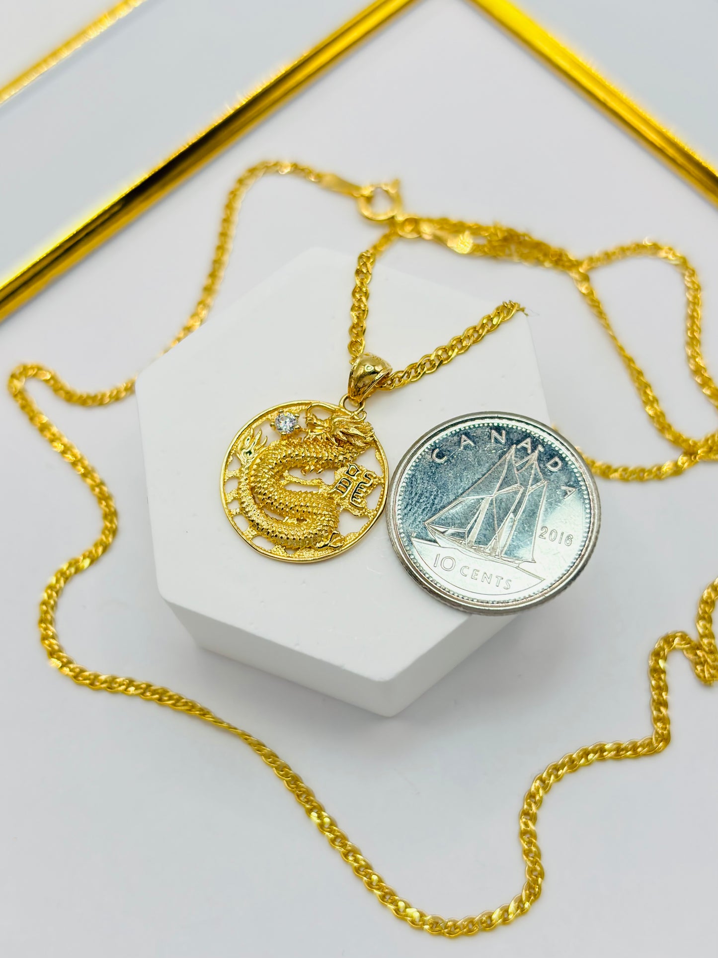 18k Gold Dragon Necklace
