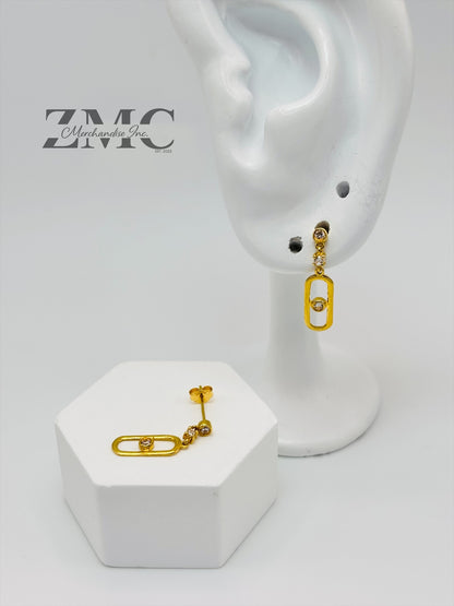 18K Gold Dangling Earrings