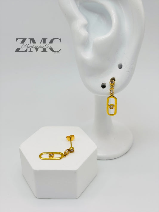 18K Gold Dangling Earrings