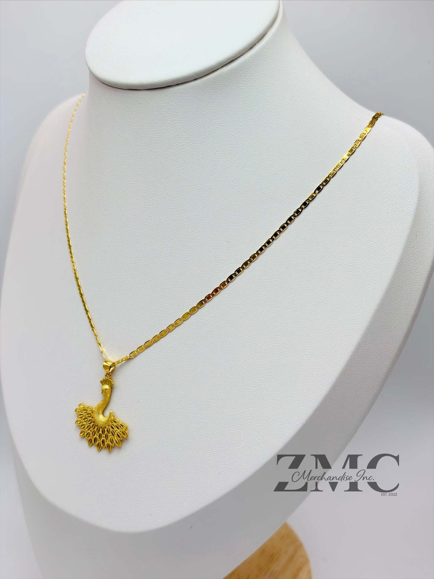 18K Gold Peacock Necklace