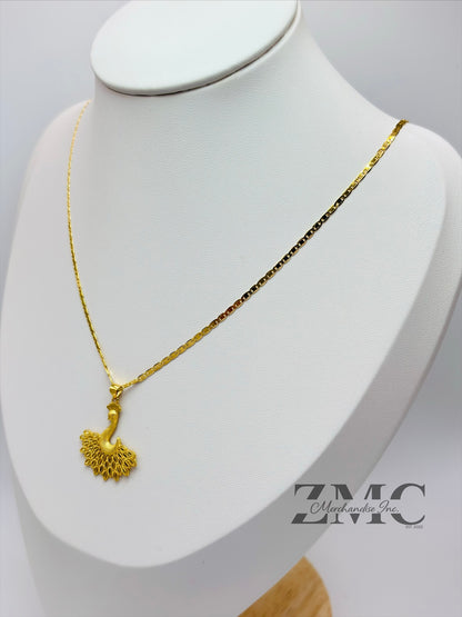18K Gold Peacock Necklace