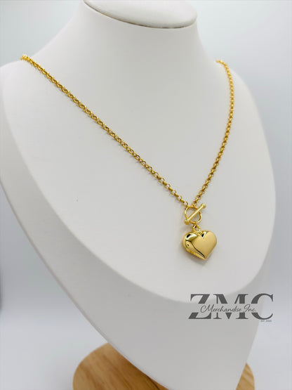 18K Gold Attached Heart Tauco Necklace