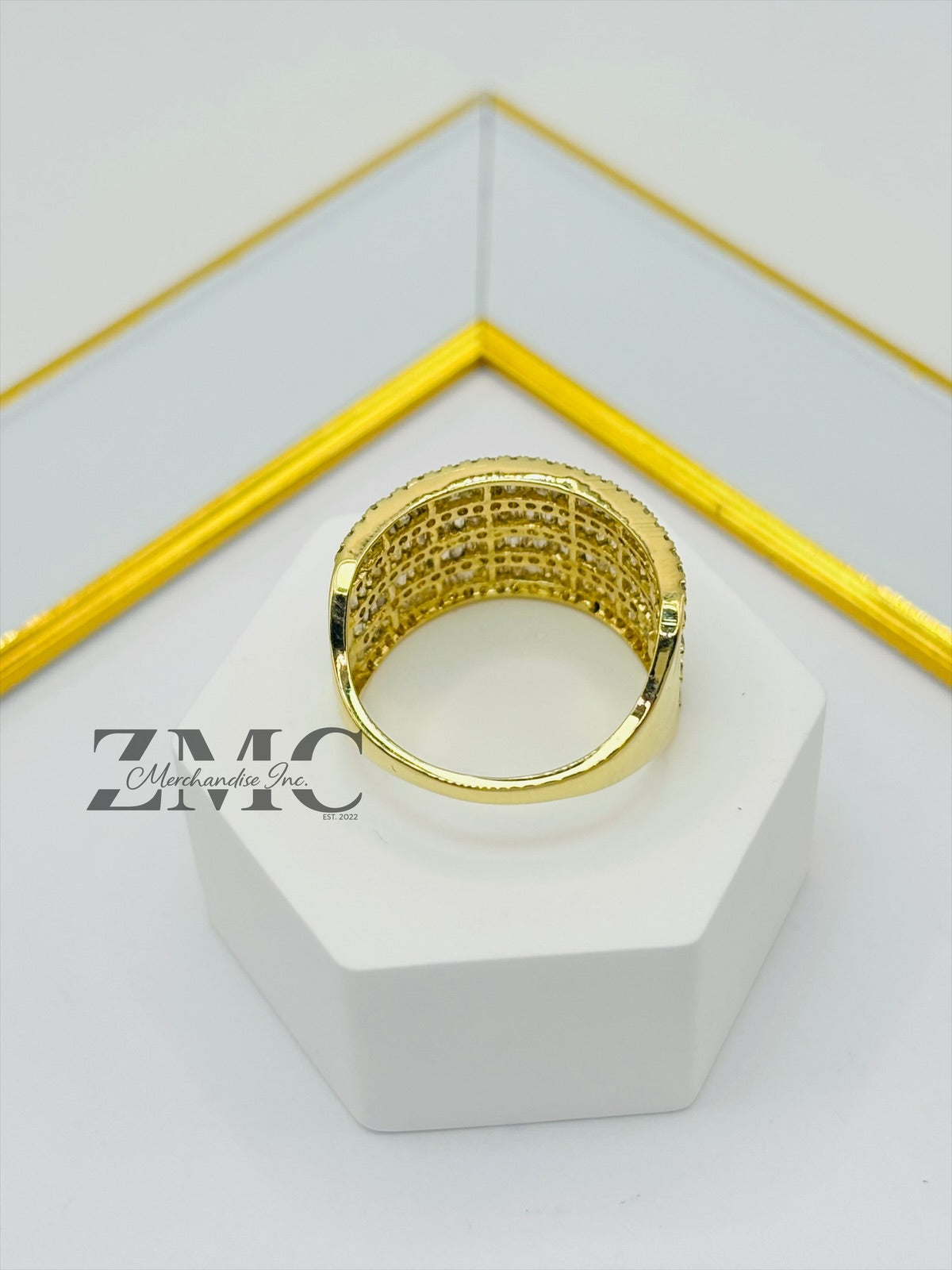 K18 Japan 4 Layered Natural Diamond Baguette Ring 1.5 carat