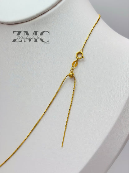 18K Gold Beaded Slider Adjustable Chain