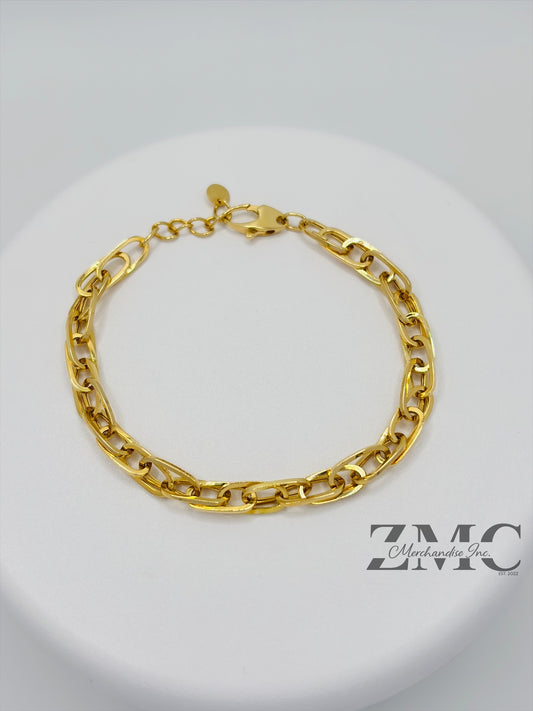 18K Gold Multi Paperclip Bracelet