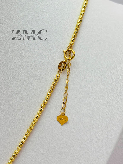 18K Gold Mirror Ball Ribbon Necklace