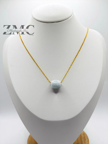 18K Gold Micro tauco Jade Necklace