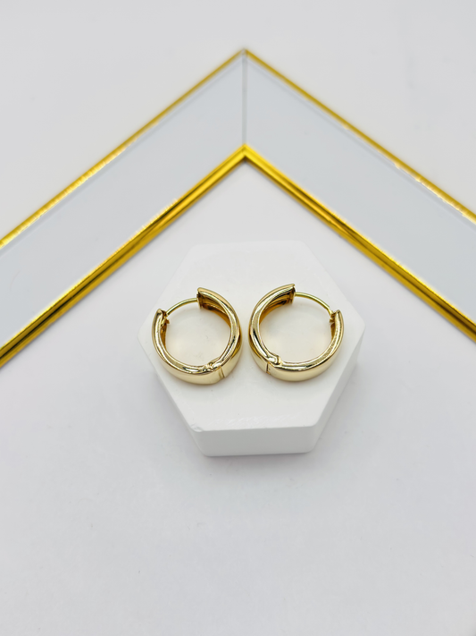 18K Gold Plain Loop Earrings