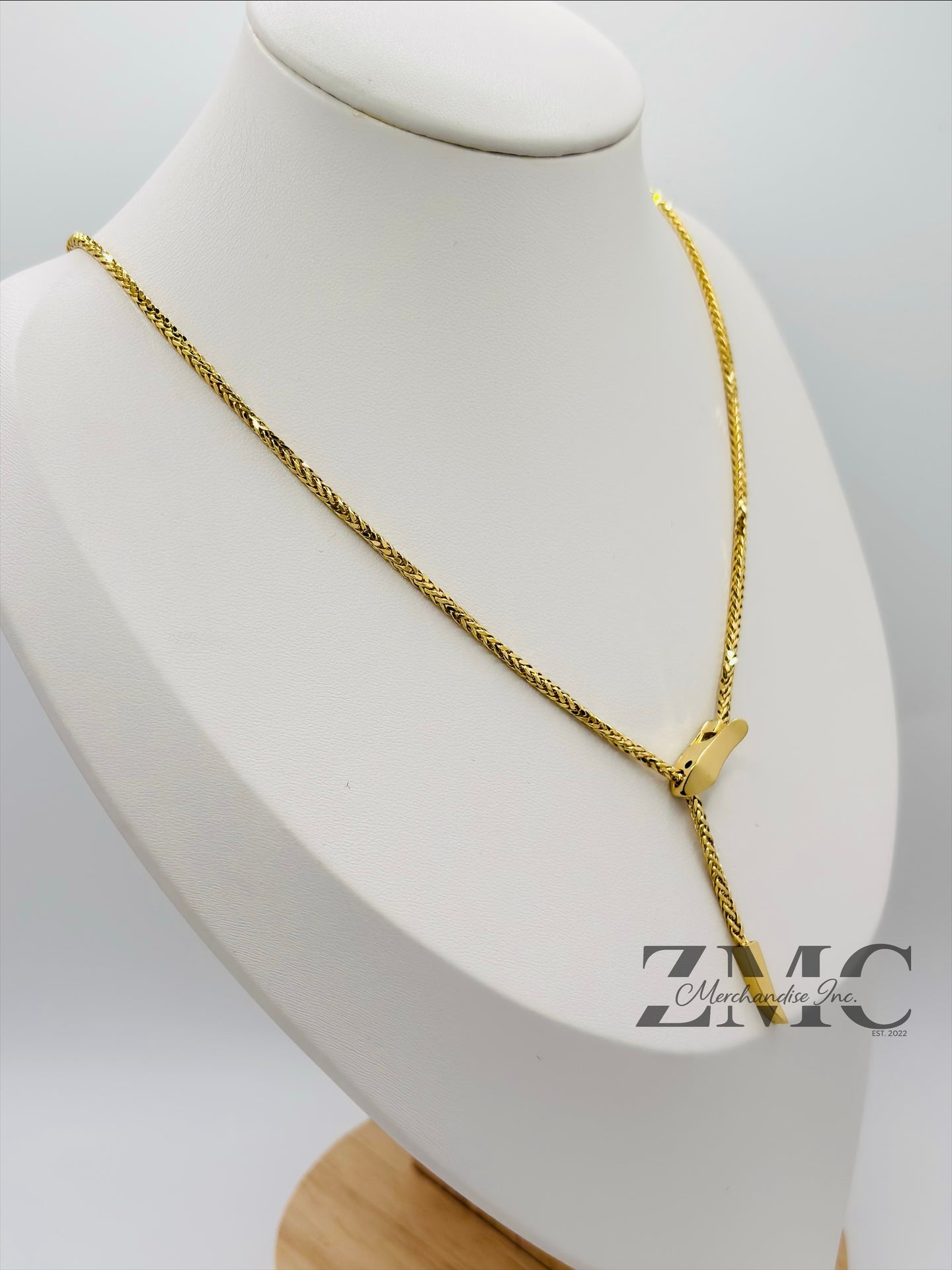 18K Gold Snake Bite Necklace