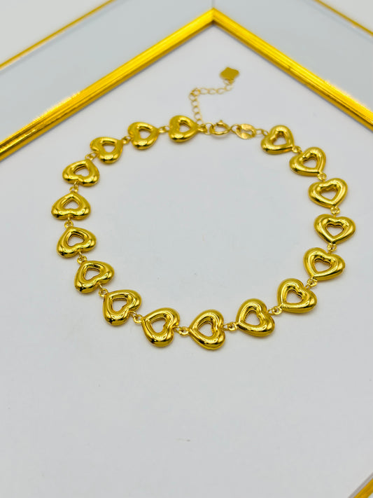 18K Gold Heart Bracelet