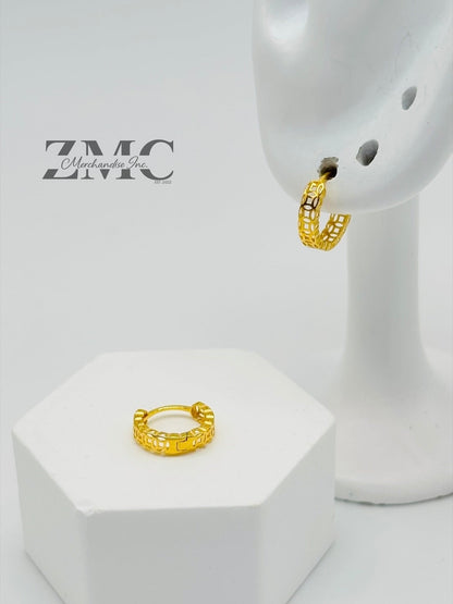 18K Gold Kids Huggies Money Catcher Earrings