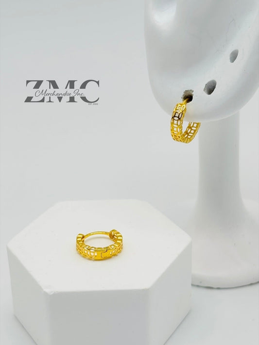 18K Gold Kids Huggies Money Catcher Earrings