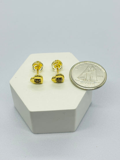 K18 Japan Gold Heart Earrings 0.20 carat Natural Diamond