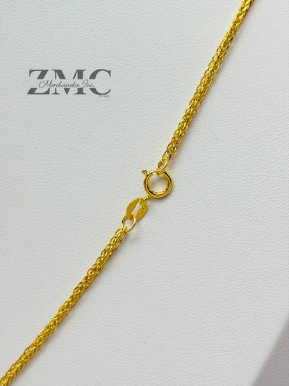 18K Gold Diamond Cut Cross Necklace