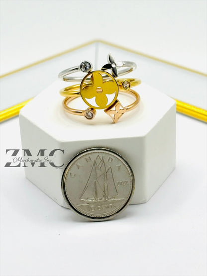 18K Gold Tri-Color Power Ring (Comfort Fit)