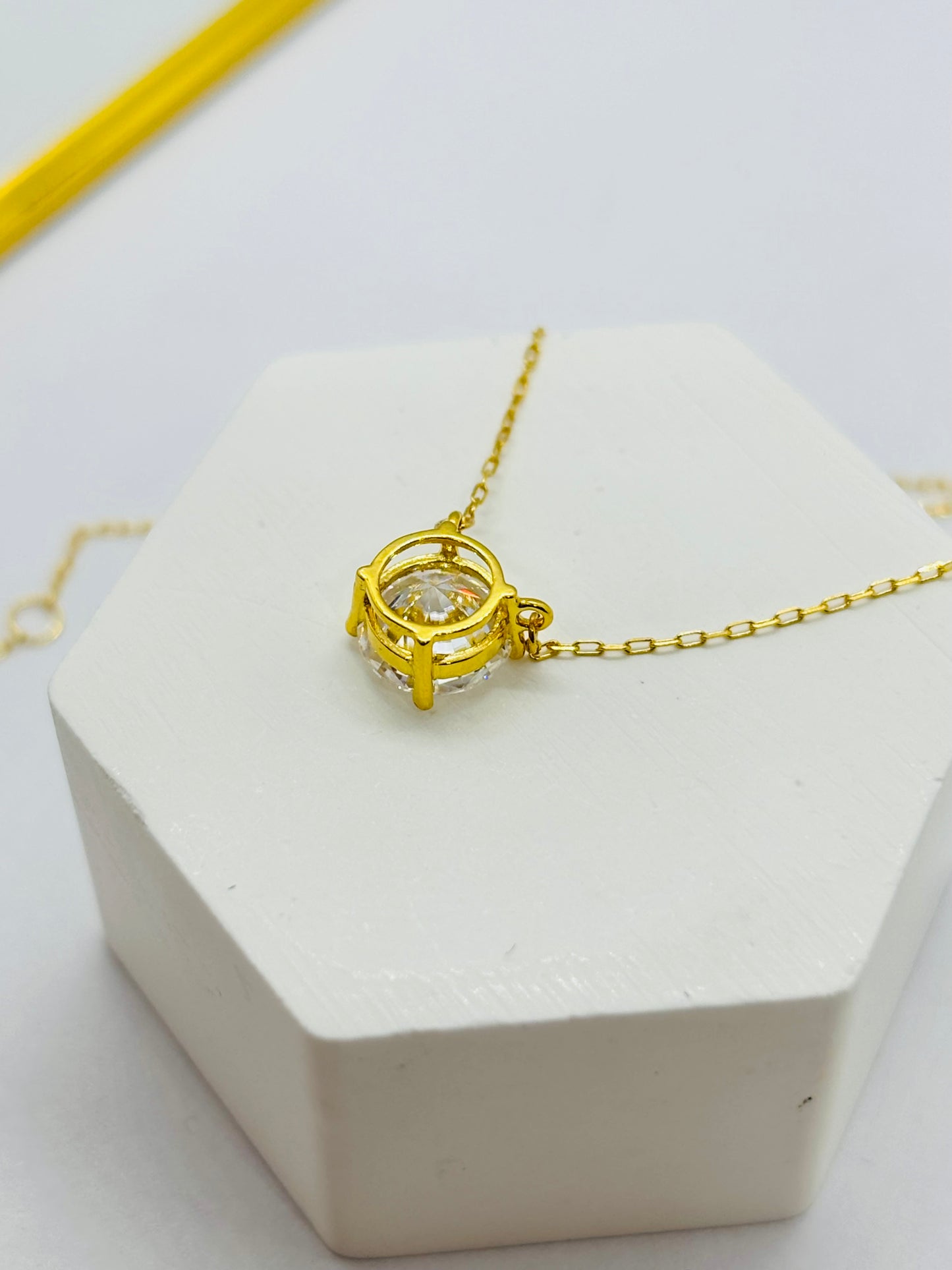 18K Gold with Moissanite Diamond Attached Necklace