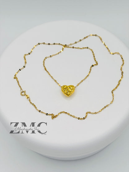 18K Gold Heart Dancing Necklace