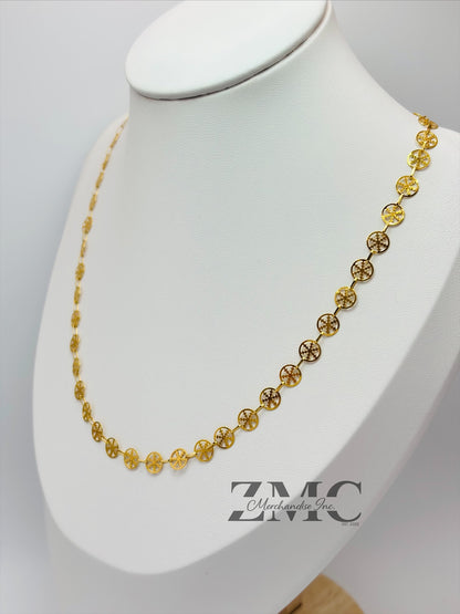 18K Gold Snow Flakes Necklace