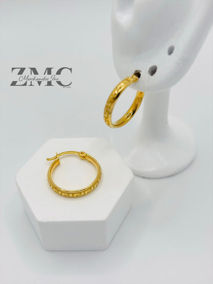 18K Gold Loop F Earrings