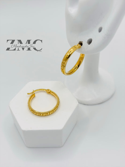 18K Gold Loop F Earrings